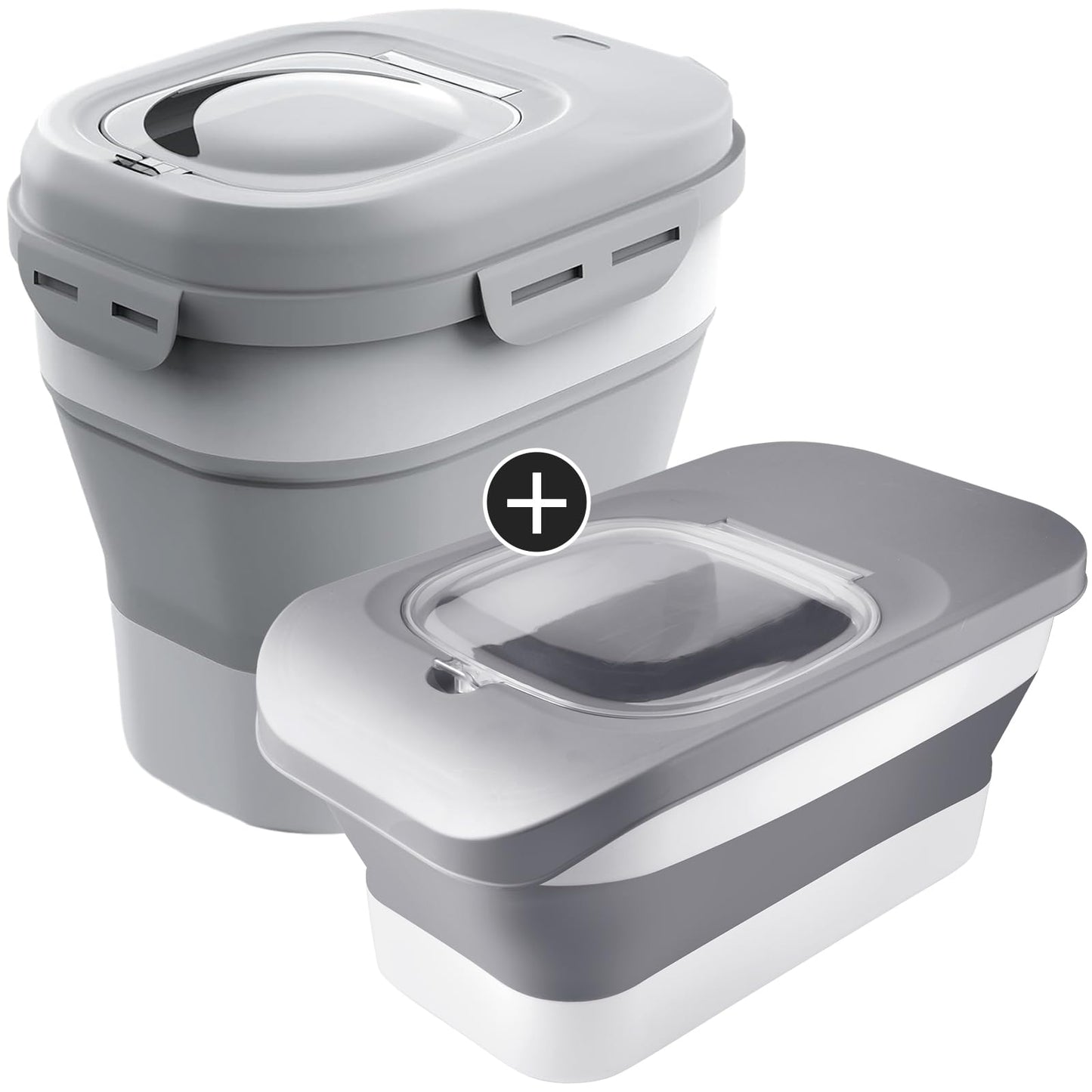 23-25 Lbs Airtight Dog Food Storage Container,Collapsible Dog Food Container with Lid,Wheels,Handle,Large Pet food storage Container with Scoop,Small Food Container for Dog Cat