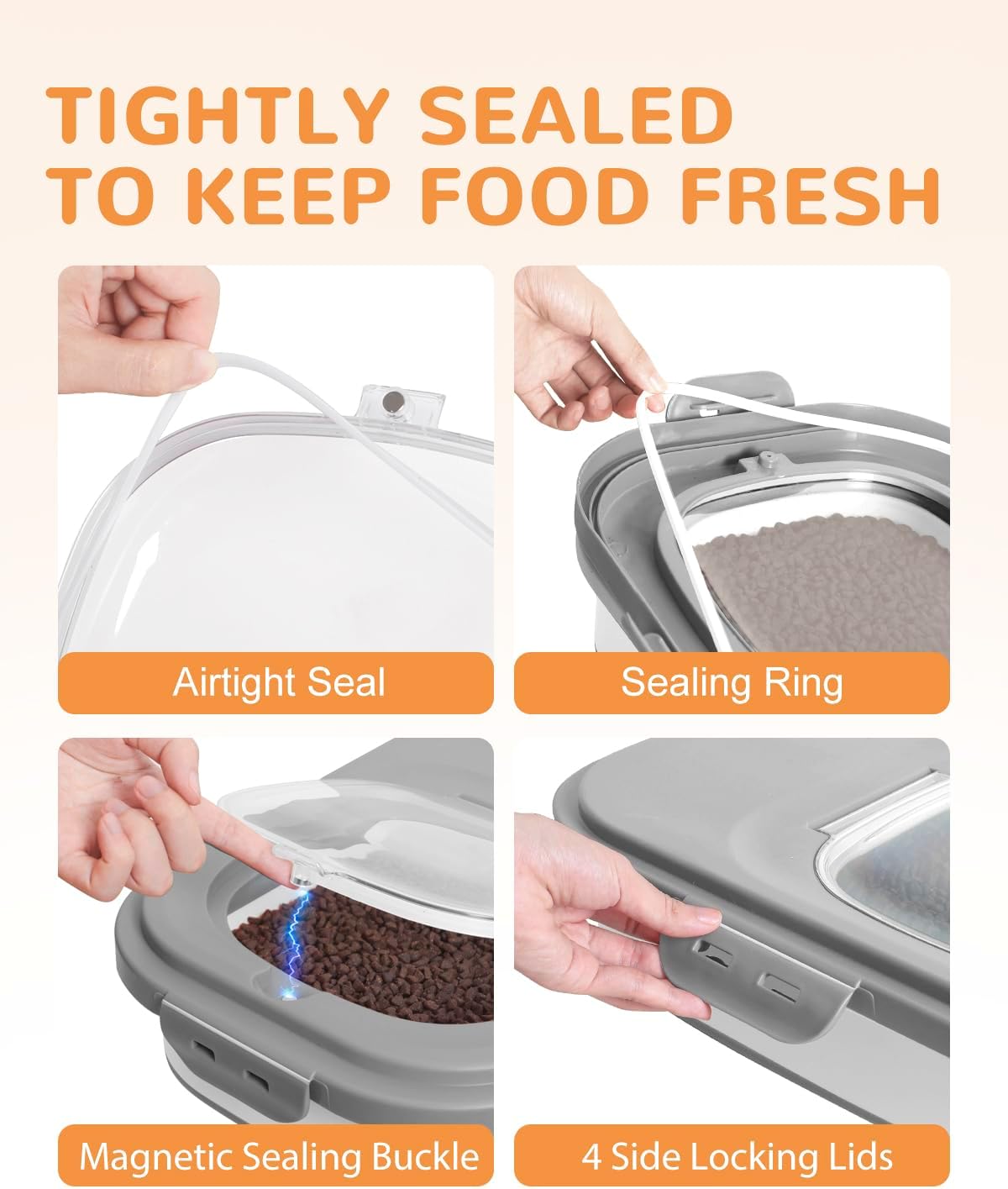 20-23 Lbs Dog Food Storage Container - Collapsible Dog Food Container with Attachable Casters and Scoop,Travel Silicone Bowl, Pet Food Storage Containers to Keep Dry Food Fresh,Easy to Move