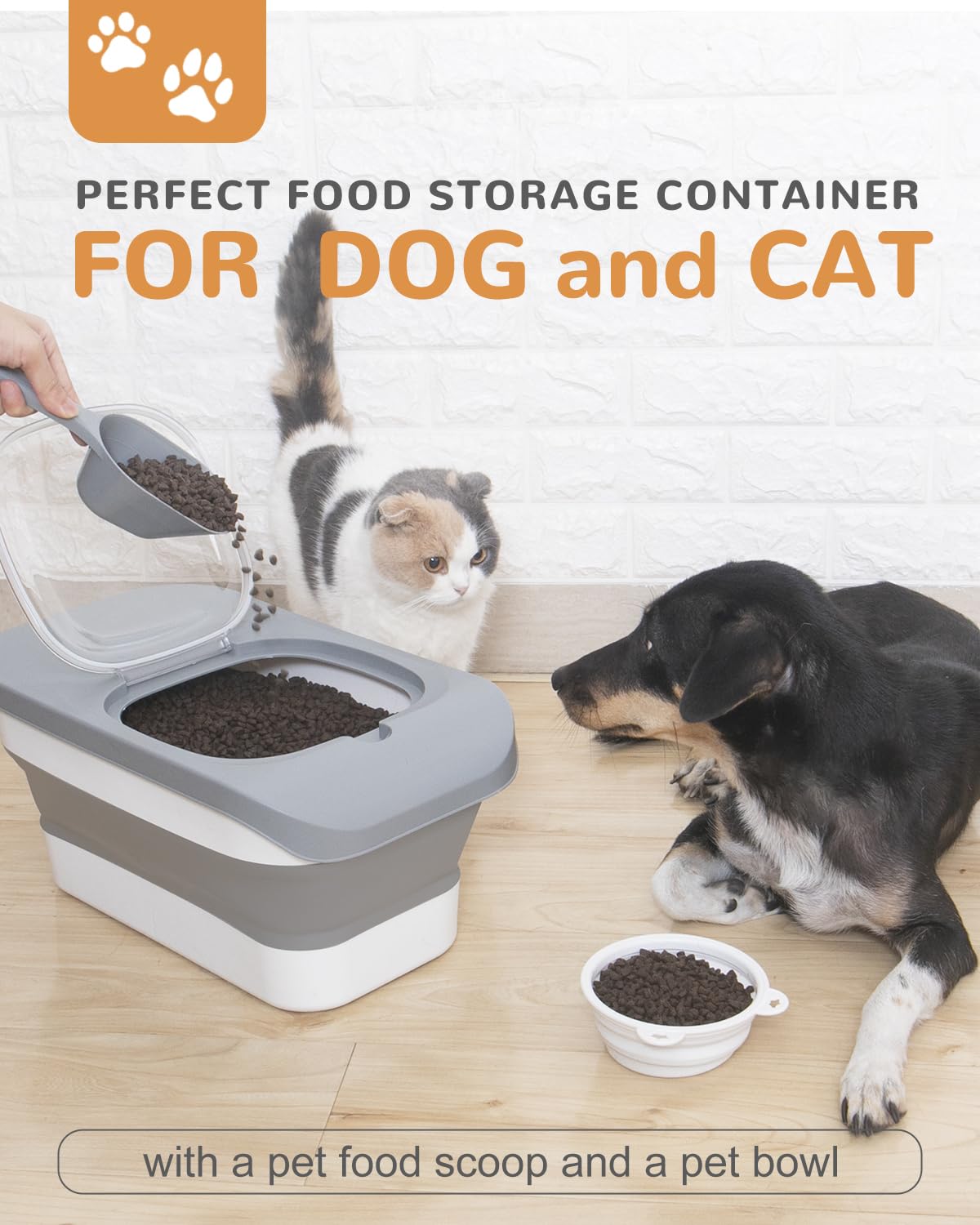 Collapsible Pet food storage Container, 10-13LBS, Set of 2