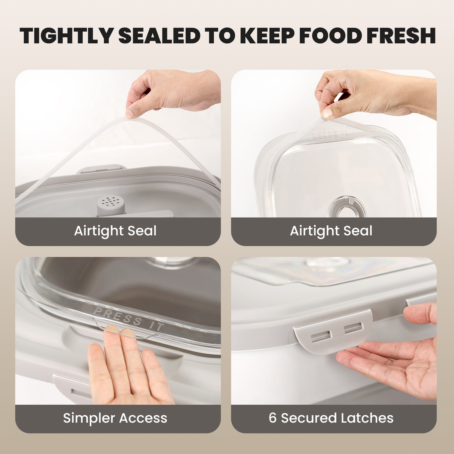 Collapsible Pet food storage Container, 38-42LBS, with Wheels, Grey